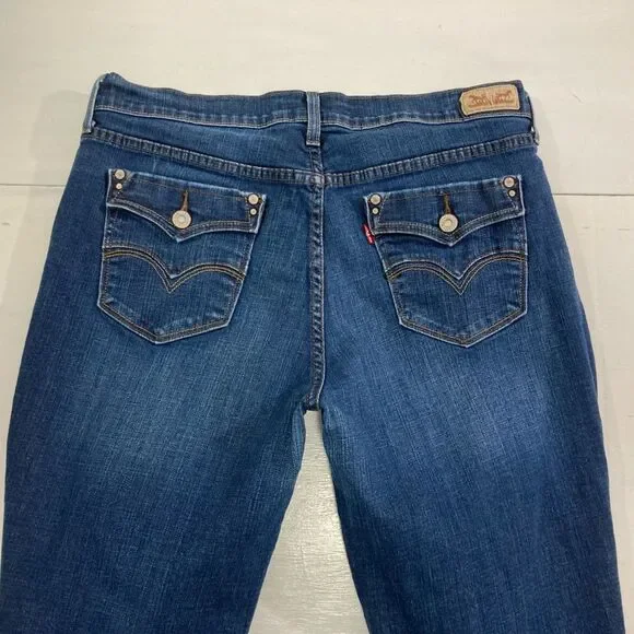 Levi’s Jeans Womens 12S 31x30 Blue Denim Mid Rise Straight Leg Stretch - Picture 5 of 12